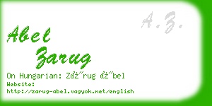 abel zarug business card